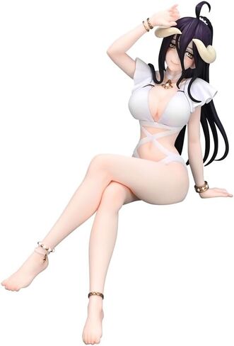QAHEART Albedo Figure, Anime Albedo Sitting, Albedo Scale Figure, Sitting Pose Action Figure Albedo Desktop Decoration Collectible in Saudi Arabia