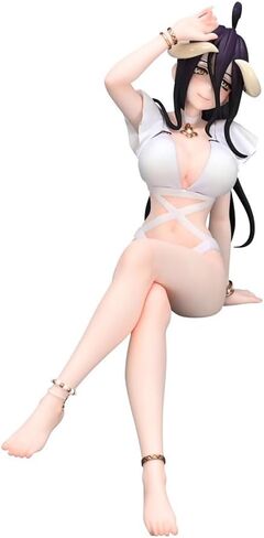 QAHEART Albedo Figure, Anime Albedo Sitting, Albedo Scale Figure, Sitting Pose Action Figure Albedo Desktop Decoration Collectible in Saudi Arabia