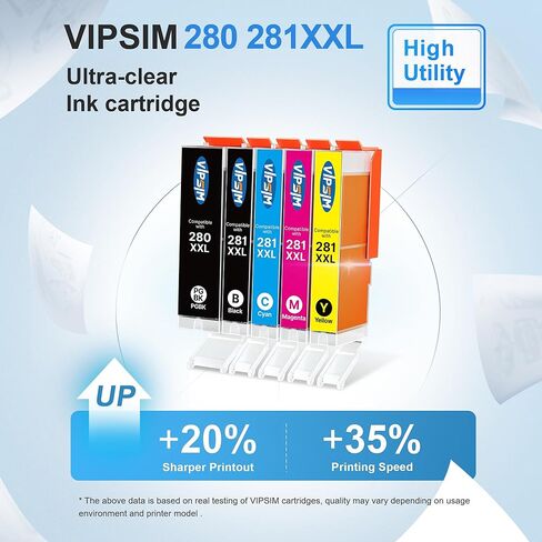 280XXL 281XXL Compatible for Ink 280 and 281 Cartridges 280XXL 281XXL for TR8620a Ink Cartridges to use with TR8620 TR8620a TS6320 TR7520 TS6120 TS6220 TS8220 (5 Pack) in Saudi Arabia