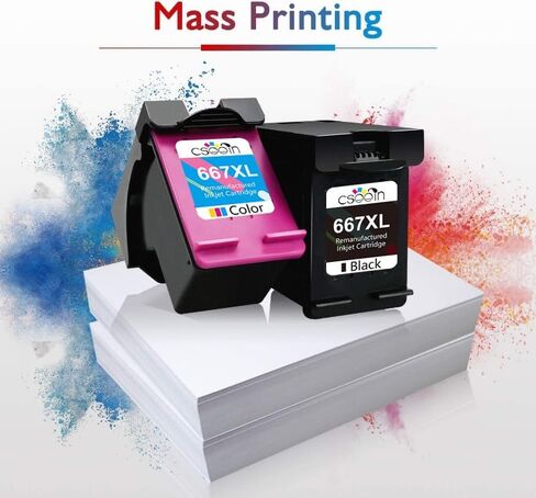 667XL Ink Cartridge Black and Color Replacement for HP Ink 667XL Ink Cartridges for DeskJet Ink Advantage DeskJet 1275 2374 2375 2376 2775 2776 6075 6475 6476 Printer (1 Black, 1 Color) in Saudi Arabia