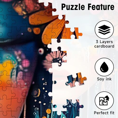 500 Piece Puzzles for Adults, Floral Art Woman Portrait Jigsaw Puzzle, Colorful Flower Decor Cardboard Puzzle with Letters on Back for Game Nights & Home Decor, 15×20 Inch in Saudi Arabia