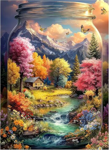 500 Piece Puzzles for Adults, Floral Art Woman Portrait Jigsaw Puzzle, Colorful Flower Decor Cardboard Puzzle with Letters on Back for Game Nights & Home Decor, 15×20 Inch in Saudi Arabia
