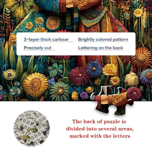 1024 Pieces Puzzle for Adults, Bohemian Couple Floral Field Jigsaw Puzzle, Hard Challenge Art Collection Fun Jigsaw Puzzle for Family Games Lovers in Kuwait