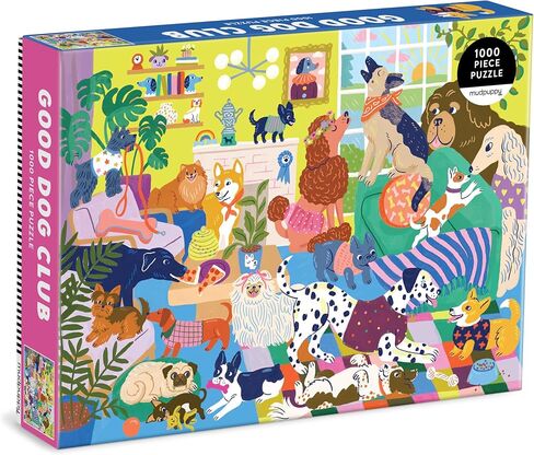 Mudpuppy Good Dog Club – 1000 Piece Family Jigsaw Puzzle with Colorful and Fun Illustrations of Dogs Having Fun for Children Ages 8 and Up in Kuwait