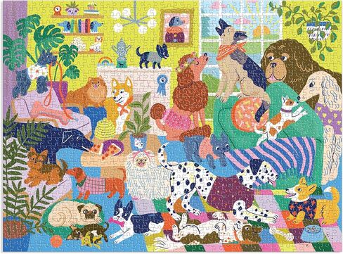 Mudpuppy Good Dog Club – 1000 Piece Family Jigsaw Puzzle with Colorful and Fun Illustrations of Dogs Having Fun for Children Ages 8 and Up in Kuwait
