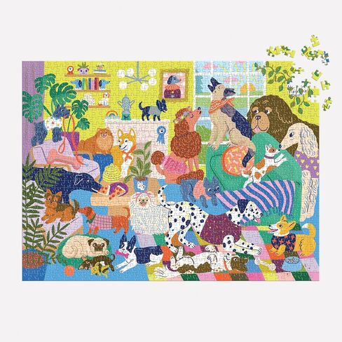 Mudpuppy Good Dog Club – 1000 Piece Family Jigsaw Puzzle with Colorful and Fun Illustrations of Dogs Having Fun for Children Ages 8 and Up in Kuwait