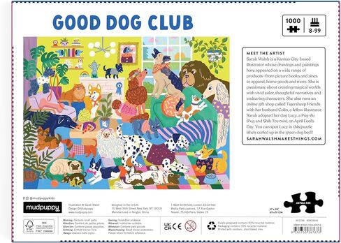 Mudpuppy Good Dog Club – 1000 Piece Family Jigsaw Puzzle with Colorful and Fun Illustrations of Dogs Having Fun for Children Ages 8 and Up in Kuwait