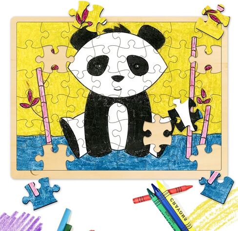 48 Piece Blank Puzzle with Tray to Draw on, Each Piece is Unique, Custom Puzzle 14.2x10.6 Inches for Crafts & DIY, Make Your Own Wooden Jigsaw Puzzles in Saudi Arabia