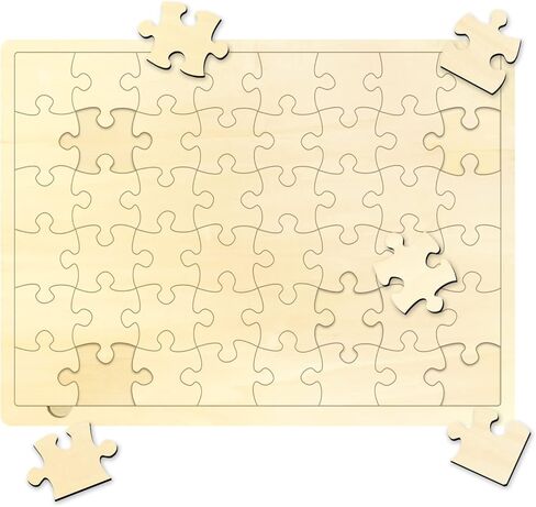 48 Piece Blank Puzzle with Tray to Draw on, Each Piece is Unique, Custom Puzzle 14.2x10.6 Inches for Crafts & DIY, Make Your Own Wooden Jigsaw Puzzles in Saudi Arabia