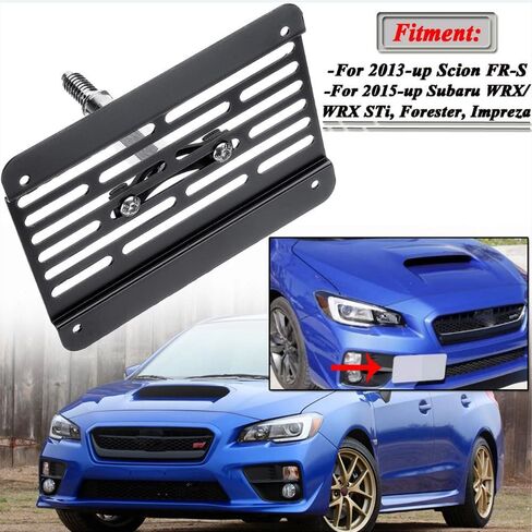 Front Bumper Tow Hook License Plate Mount Relocator Bracket fit for Subaru BRZ WRX STi Forester Impreza for Scion FRS for Toyota 86 Stainless Steel No Drill Holder in Saudi Arabia