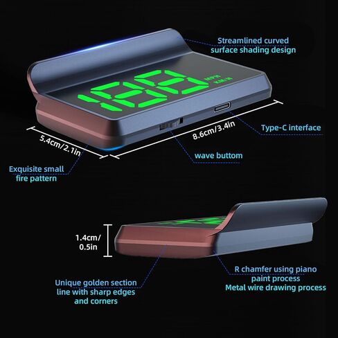 ARTILAURA Digital Speedometer Car HUD Head Up Display MPH KM/H, Overspeed Alarm, Automatic Photosensitive, 3 Level Speed Alarm Plug-and-Play for All Vehicle (Green) in Saudi Arabia