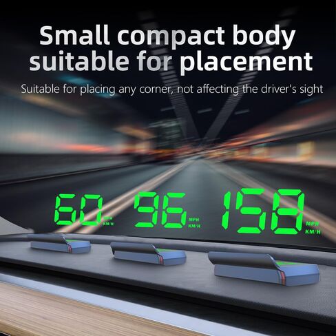 ARTILAURA Digital Speedometer Car HUD Head Up Display MPH KM/H, Overspeed Alarm, Automatic Photosensitive, 3 Level Speed Alarm Plug-and-Play for All Vehicle (Green) in Saudi Arabia