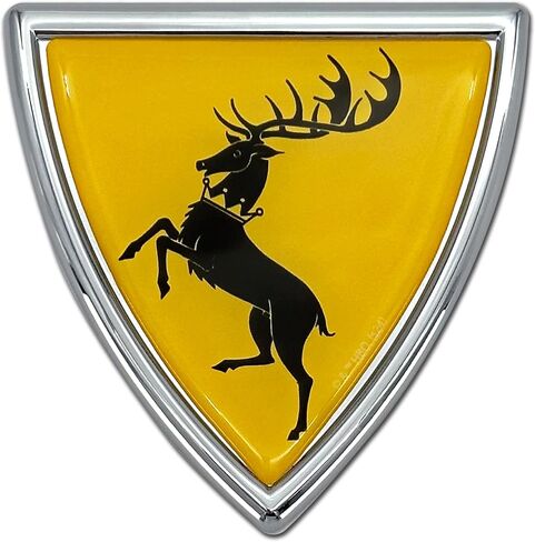Elektroplate Officially Licensed Game of Thrones House Stark Sigil Round Distressed All Metal Chrome Emblem for Cars, Trucks, and All Auto | Universal Fit at 3.5" Diameter | Weatherproof in Kuwait