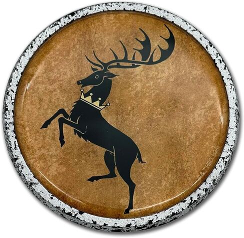 Elektroplate Officially Licensed Game of Thrones House Stark Sigil Round Distressed All Metal Chrome Emblem for Cars, Trucks, and All Auto | Universal Fit at 3.5" Diameter | Weatherproof in Kuwait