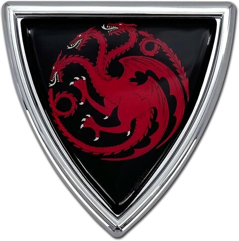 Elektroplate Officially Licensed Game of Thrones House Stark Sigil Round Distressed All Metal Chrome Emblem for Cars, Trucks, and All Auto | Universal Fit at 3.5" Diameter | Weatherproof in Kuwait