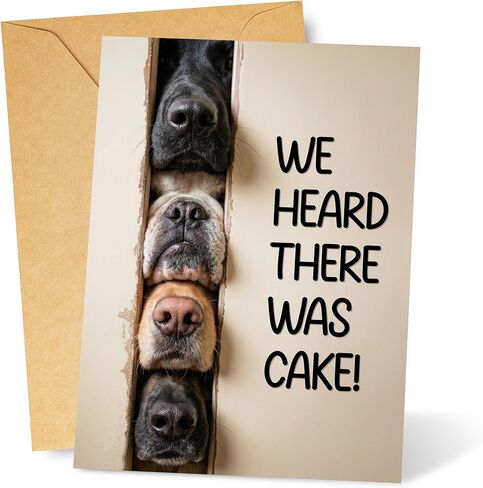 Funny Dogs Birthday Card for Dog Lover, Greeting Card from Labrador Bulldog Golden Retriever German Shepherd, with Envelope in Saudi Arabia
