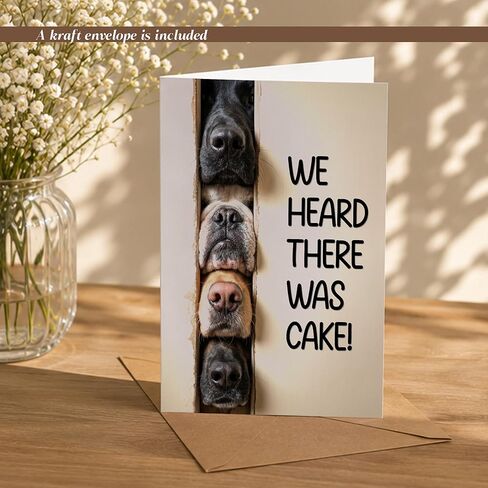 Funny Dogs Birthday Card for Dog Lover, Greeting Card from Labrador Bulldog Golden Retriever German Shepherd, with Envelope in Saudi Arabia