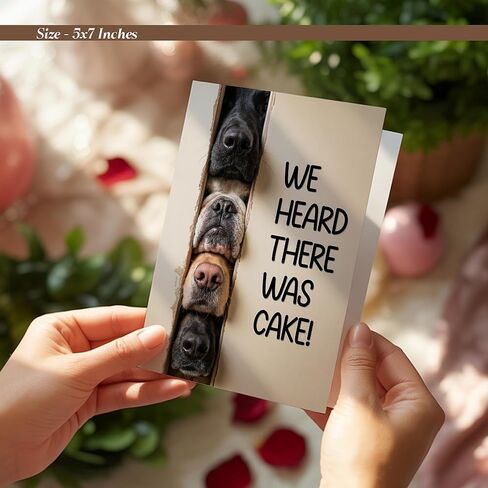 Funny Dogs Birthday Card for Dog Lover, Greeting Card from Labrador Bulldog Golden Retriever German Shepherd, with Envelope in Saudi Arabia