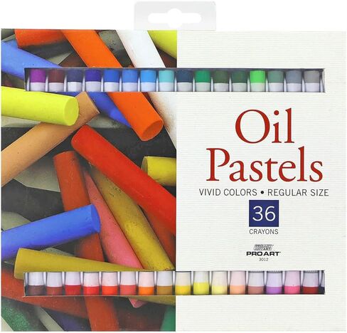 PRO ART Oil Pastels Regular Vivid Color 36pc, Soft & Oil Pastels for Artists, Artist Crayons for Drawing & Sketching, Pastel Art Supplies for Adults in Kuwait