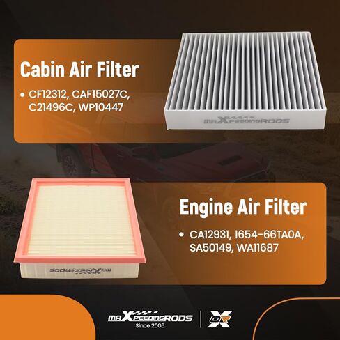 maXpeedingrods Engine Air Filter and Cabin Air Filter Kit for Nissan Pathfinder 3.5L 2022 2023 2024 2025 2026, for INFINITI QX60 3.5L 2022-2026. Replaces CA12931 CF12312 in Kuwait