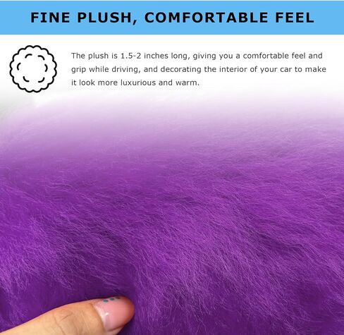 Fluffy Steering Wheel Covers Set, Fuzzy Wool Wheel Protector with Handbrake & Gear Shift Cover, Soft Warm Steering Wheel Wrap Furry Interior Accessories for Women Girls (Purple) in Saudi Arabia