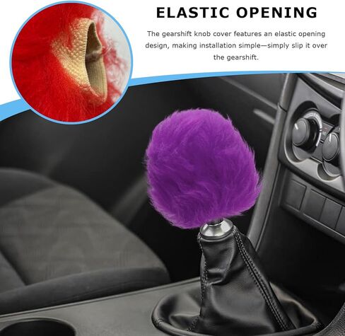 Fluffy Steering Wheel Covers Set, Fuzzy Wool Wheel Protector with Handbrake & Gear Shift Cover, Soft Warm Steering Wheel Wrap Furry Interior Accessories for Women Girls (Purple) in Saudi Arabia