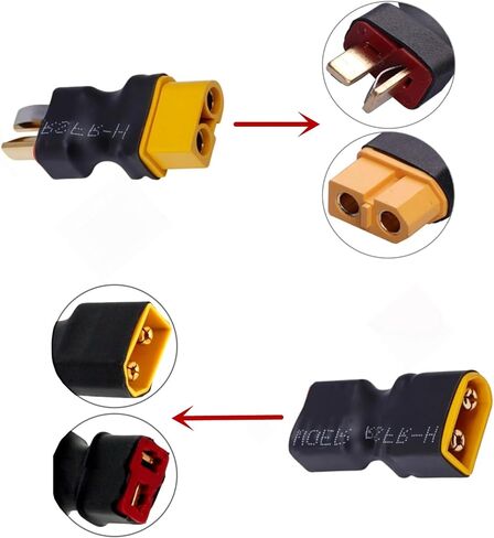 XT60 to T-Plug Connector RC Male Female Adapter Connector Conversion Adapter for RC Car Plane Lipo Battery ESC in Saudi Arabia