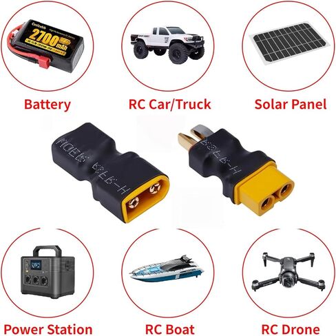 XT60 to T-Plug Connector RC Male Female Adapter Connector Conversion Adapter for RC Car Plane Lipo Battery ESC in Saudi Arabia