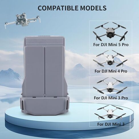 Intelligent Flight Battery Plus Compatible with DJI Mini 5 Pro, Mini 4 Pro, Mini 3 Pro, Mini 3, 5000mAh 50 Mins Max Flying Time Upgraded Drone Battery Replacement Parts in Kuwait