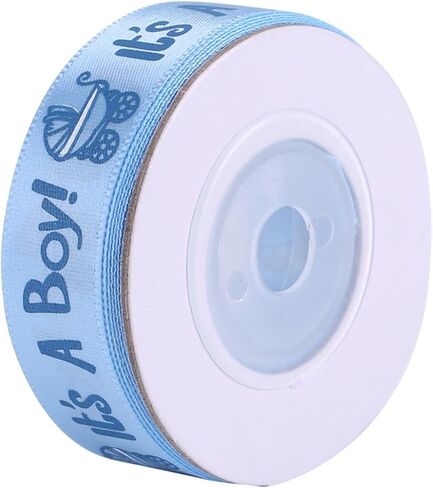 Shower Ribbon, 10 Yard Ribbon with Pattern, 2.17x0.79in Cute Patterned Ribbons, Polyester Unique Ribbons for Baptism, Wreath, Party, Cake Decoration, Woven Headbands, Blue in Kuwait