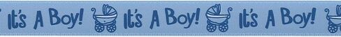 Shower Ribbon, 10 Yard Ribbon with Pattern, 2.17x0.79in Cute Patterned Ribbons, Polyester Unique Ribbons for Baptism, Wreath, Party, Cake Decoration, Woven Headbands, Blue in Kuwait