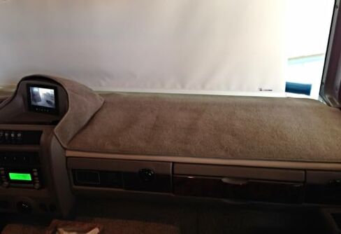 Custom RV Dash Cover for Class A Motorhomes, Poly Carpet Dashboard Mat, Made to Order Motorhome Dash Cover with 8 Color Options in Kuwait