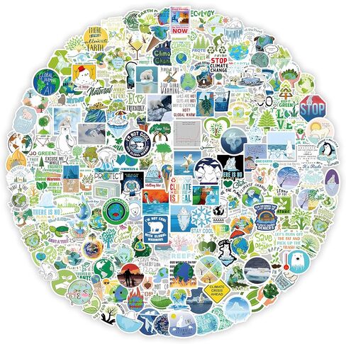 Earth Day Stickers 200Pcs, Eco-Friendly Vinyl Waterproof Sticker Pack, Aesthetic Decals for Water Bottle Laptop Skateboard, Gift for Kids Teachers Environmental Events in Saudi Arabia