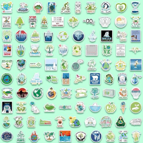 Earth Day Stickers 200Pcs, Eco-Friendly Vinyl Waterproof Sticker Pack, Aesthetic Decals for Water Bottle Laptop Skateboard, Gift for Kids Teachers Environmental Events in Saudi Arabia