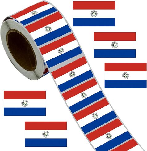 500 Pcs Paraguay Flag Labels Stickers Paraguayan National Flags Birthday Party Decorations National Country Festival Party Supplies Patriotic Sticker in Saudi Arabia