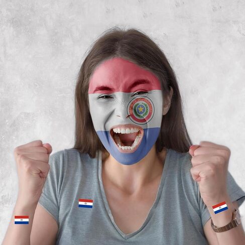 500 Pcs Paraguay Flag Labels Stickers Paraguayan National Flags Birthday Party Decorations National Country Festival Party Supplies Patriotic Sticker in Saudi Arabia