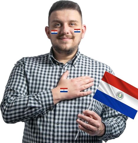 500 Pcs Paraguay Flag Labels Stickers Paraguayan National Flags Birthday Party Decorations National Country Festival Party Supplies Patriotic Sticker in Saudi Arabia