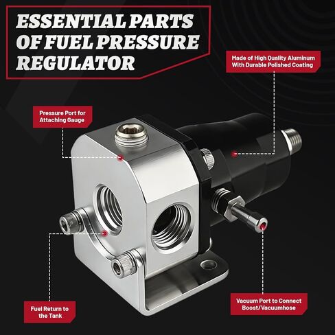 Adjustable EFI Fuel Pressure Regulator Kit with Bypass Return 0-90psi Pressure Gauge AN6-6AN Fuel Line Hose Fitting Connectors Kit in Kuwait