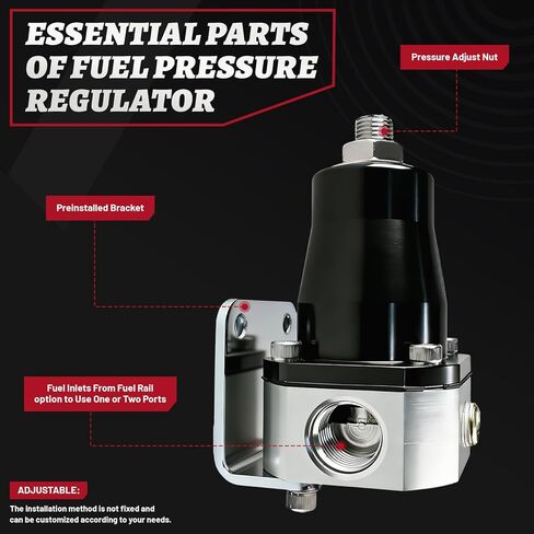 Adjustable EFI Fuel Pressure Regulator Kit with Bypass Return 0-90psi Pressure Gauge AN6-6AN Fuel Line Hose Fitting Connectors Kit in Kuwait