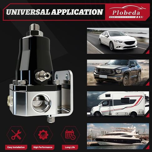 Adjustable EFI Fuel Pressure Regulator Kit with Bypass Return 0-90psi Pressure Gauge AN6-6AN Fuel Line Hose Fitting Connectors Kit in Kuwait