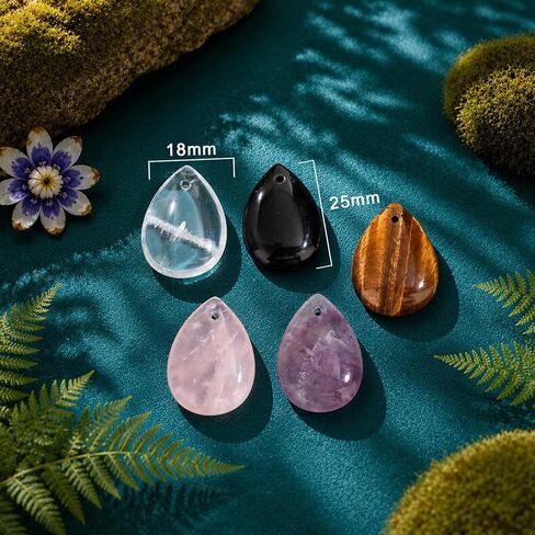 Natural Crystal Pendant Charms for Jewelry Making, Gemstone Charms Supplies, Assorted Shapes & Stones, Necklace Earrings Craft Supplies (4PCS Box) in Saudi Arabia