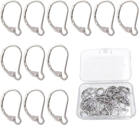 50PCS Leverback Earring Hooks, Lever Back French Earring Hooks,Durable Brass Interchangeable Dangle Ear Wire Findings, for Making dangles Earrings,DIY Jewelry Making(Gold) in Saudi Arabia