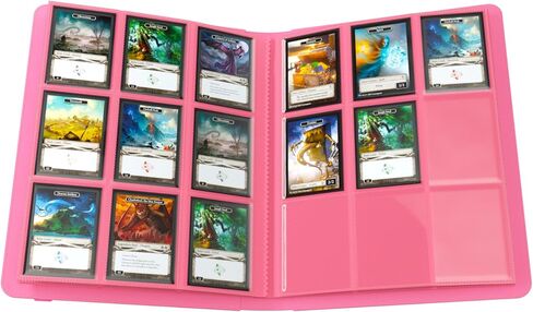 Gamegenic Prime Album 18-Pocket, Organize Standard and Japanese Size Collectible Cards, Premium Card Game Protector, Holds up to 360 Cards, Ideal for Playset Collections, Pink Color in Kuwait