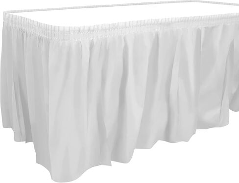 Party Dimensions Plastic Table Skirt, 29-Inches by 14-Feet - White - 6 Pack in Saudi Arabia