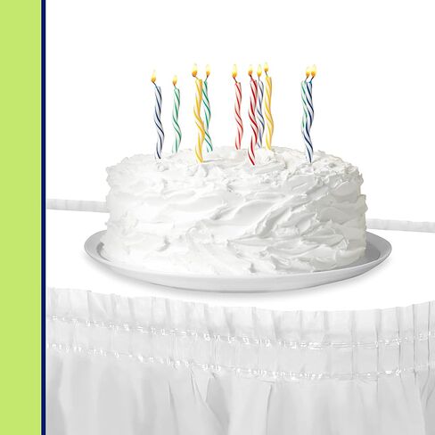 Party Dimensions Plastic Table Skirt, 29-Inches by 14-Feet - White - 6 Pack in Saudi Arabia