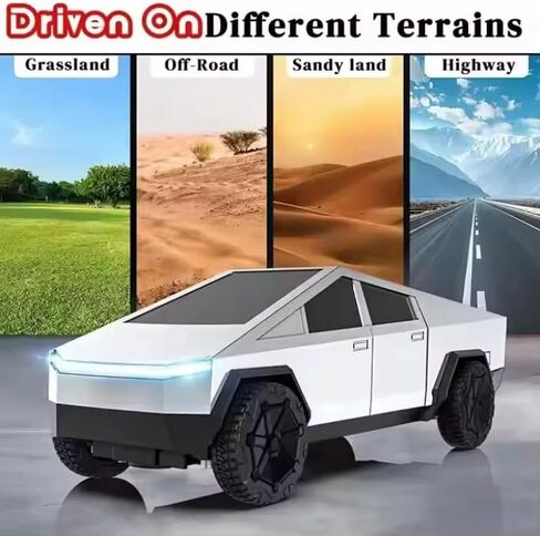 شاحنة Cyber ​​Truck Green للتحكم عن بعد، سيارة RC بمقياس 1:20، 27 ميجاهرتز، خضراء، 4 قنوات عالية السرعة لجميع التضاريس مع بطارية وأضواء 3.7 فولت قابلة لإعادة الشحن in Kuwait