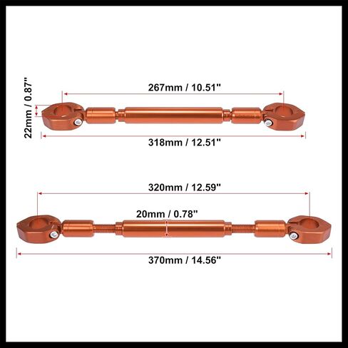 1Set Universal 22mm Aluminum Alloy Orange Motorcycle Balance Bar Crossbar Handlebar Motorbike Reinforce Lever Accessories Durable Material in Saudi Arabia