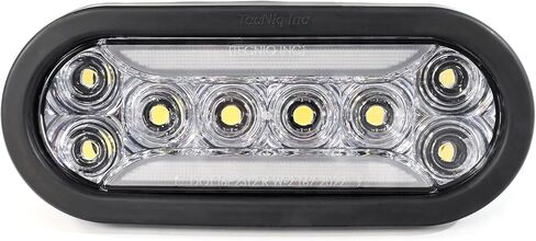 TecNiq T67-WC0A2-6 | 6" White LED Reverse Light – Clear Lens, Grommet Mount, Amp Connector, DOT Approved, IP68 Waterproof, Trailer/Truck/RV 12V Light, 2-Pack in Saudi Arabia