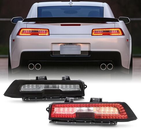 AKKON - Fits 2014-2015 Chevy Camaro [Incandescent Upgrade] Smoked Full LED Tail Lights Pair Left+Right w/LED Reverse Running Lamp in Kuwait