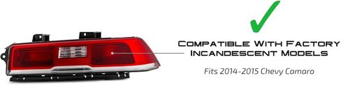 AKKON - Fits 2014-2015 Chevy Camaro [Incandescent Upgrade] Smoked Full LED Tail Lights Pair Left+Right w/LED Reverse Running Lamp in Kuwait